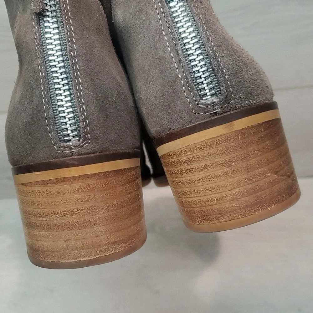 Steve Madden Women Leather Legally Ankle Suede Heels boots shoes sz 8.5M